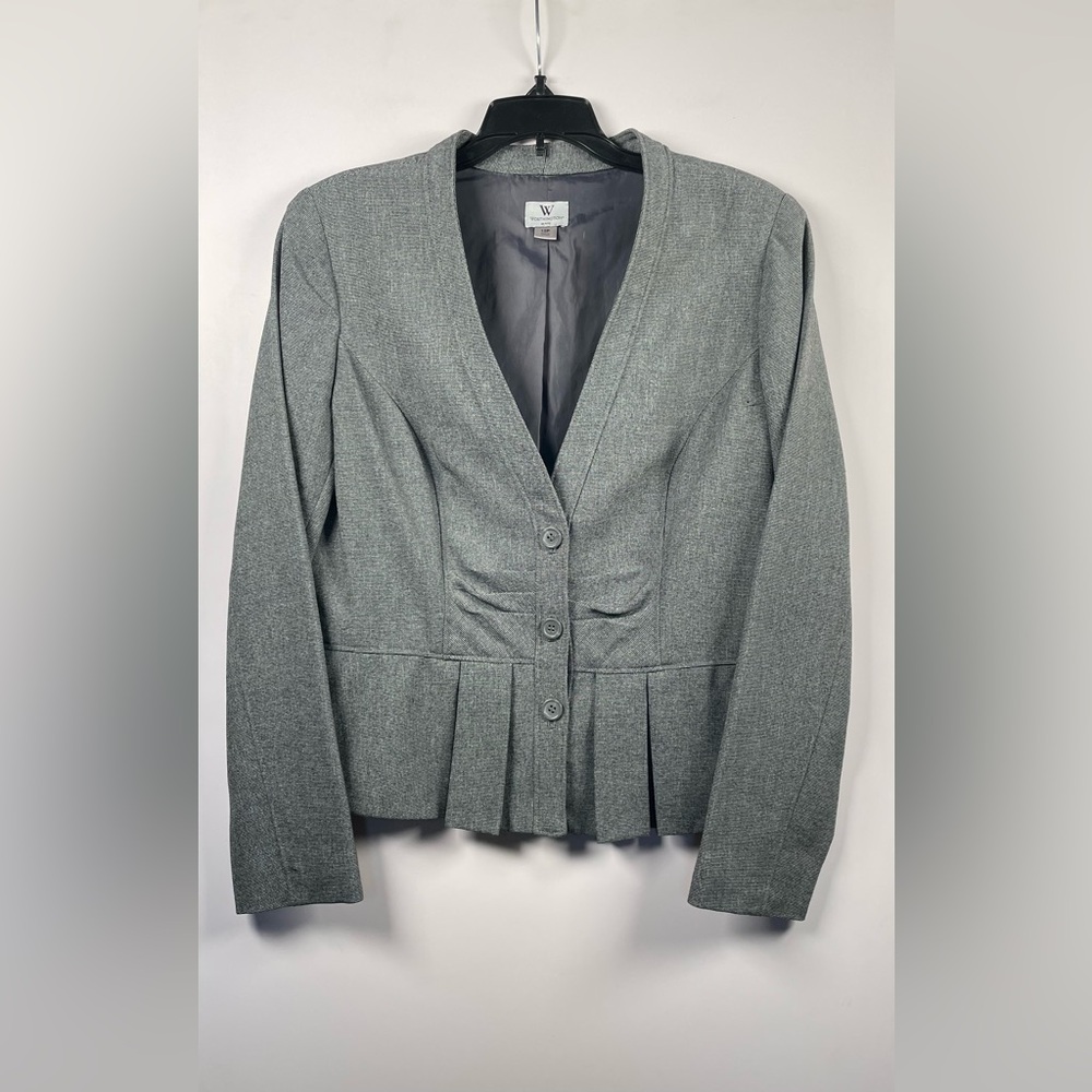 Worthington Petite Gray Long Sleeve Blazer